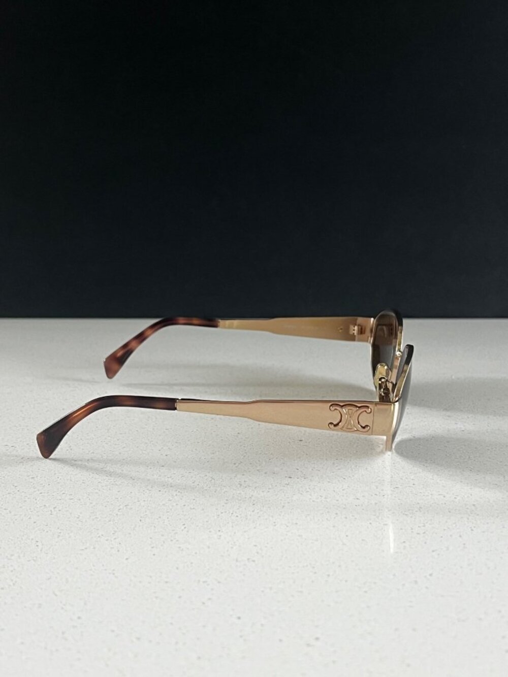 CELINE CL40235U Triomphe Metal oval light GOLD  sunglasses - Picture 6 of 12
